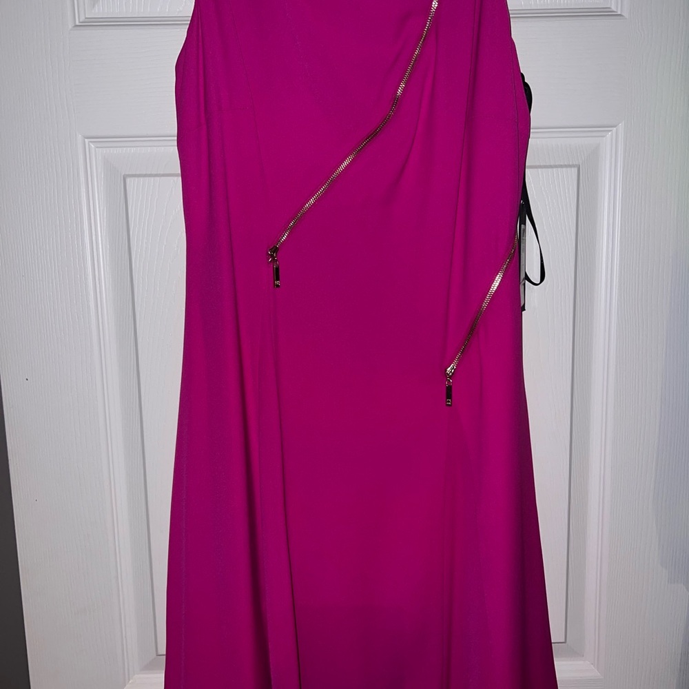 Ivanka Trump One Shoulder Fuchsia Dress